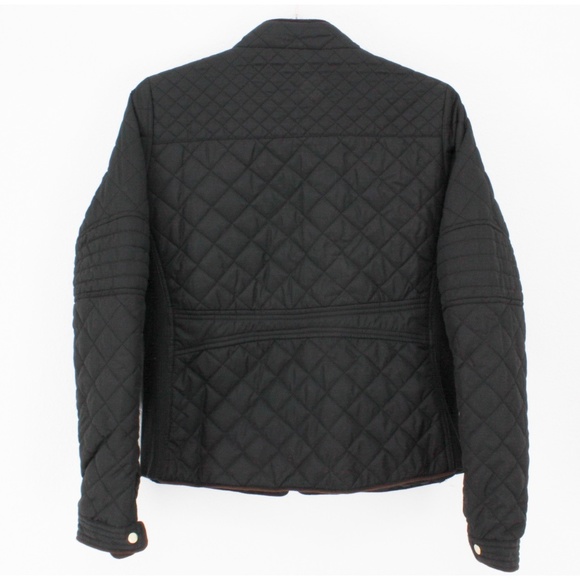 Black Quilted Suede Piping Jacket - Picture 2 of 2